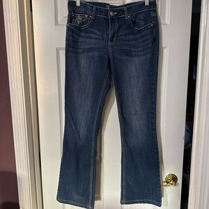Women's Dark Indigo Bootcut Jeans - Stretch Denim